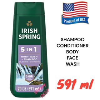 Irish Spring 5 in 1 Mens Body Wash, Shampoo, Conditioner 591 ml.