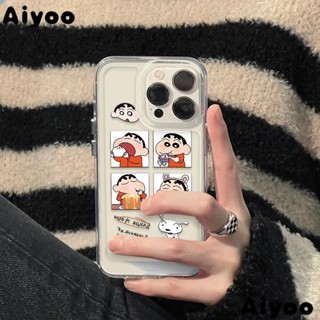 ✅เคสมือถือ ลายชินจัง สี่ช่อง สําหรับ iPhone 14 Pro Max iPhone 13 12 11 7 8 Plus Ins iPhone G61X