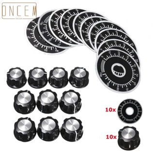 【ONCEMOREAGAIN】Rotary Potentiometer Knobs For For 6mm Shaft Metal Plastic 0 - 100 Scale Durable