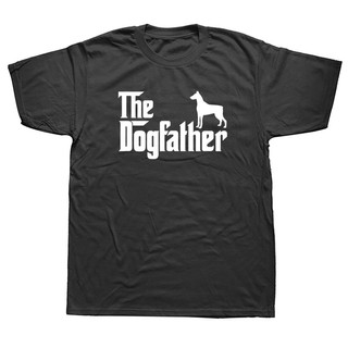 เสื้อยืดคอกลม แขนสั้น ผ้าฝ้าย พิมพ์ลาย Doberman The DogFather สําหรับผู้ชาย