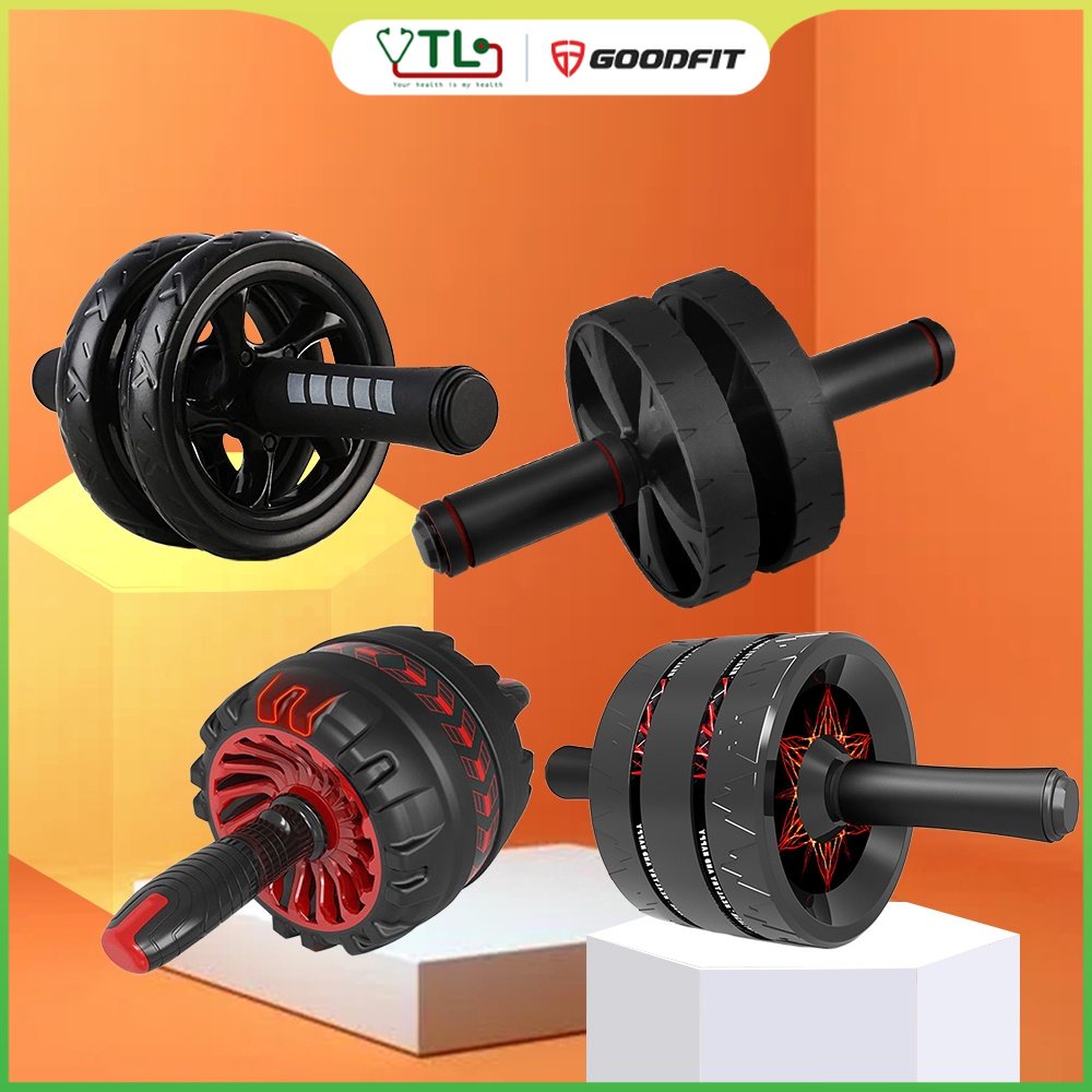 [GENUINE] GoodFit ลูกกลิ้งหน้าท้องที่มีความจุโหลด 200กก. สําหรับออกกําลังกายที่บ้าน + ฟรีสนับเข่า - 