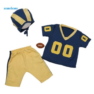 SOME Baby Photography Props Football Costume Shirt Hat Pants Month Party Photo Props