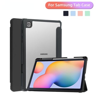 เคสแท็บเล็ต พร้อมช่องใส่ดินสอ ตั้งหลับอัตโนมัติ สําหรับ Samsung Tab S6 Lite Case For Samsung Tab S6 Lite 10.4 นิ้ว 2022 SM-P610 P613 P615 P619 S7 S8 Plus 12.4 นิ้ว S7 FE