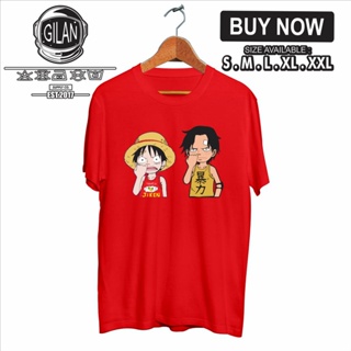 [S-5XL]เสื้อยืด Monkey D Luffy Portgas D Ace Ngupil Chibi Anime One Piece - Gilan Clothunisexเสื้อแขนสั้นเสื้อยืดเส_01