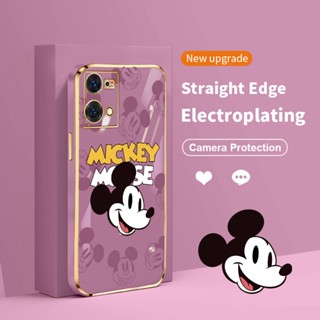 เคสโทรศัพท์มือถือแบบนิ่ม ทรงสี่เหลี่ยม ลายการ์ตูนมิกกี้เมาส์ สําหรับ OPPO Reno7 4G F21 Pro Reno7 Find X5 Lite Reno7 Pro 5G