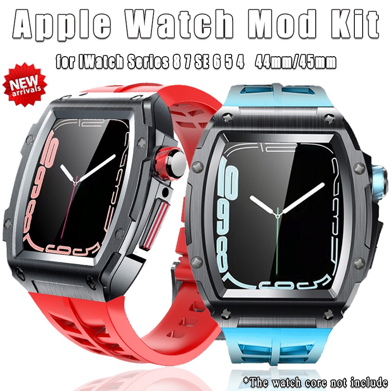 สายนาฬิกาข้อมือยาง หรูหรา สําหรับ Apple Watch 45 มม. 44 มม. IWatch Series 8 7 SE 6 5 4