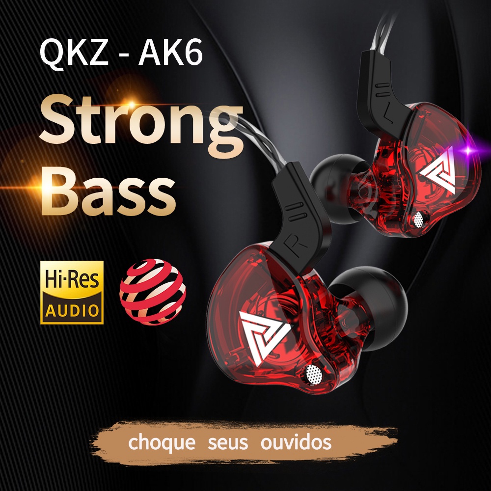 Qkz AK6 หูฟังกีฬาพร้อมไมโครโฟนซับวูฟเฟอร์รุ่นอัพเกรด