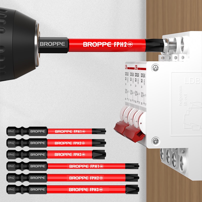FPH1 FPH2 FPH3 Cross & Slotted ไขควงบิตสําหรับช่างไฟฟ้า,ปลายผสม Phillips หัวแบน 1/4 นิ้ว Shank พิเศษแม่เหล็กไดร์เวอร์ชุด Bit สําหรับแผงสวิทช์อากาศซ็อกเก็ต