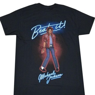 ใหม่ เสื้อยืดลําลอง แขนสั้น คอกลม พิมพ์ลาย Michael Jackson Beat It 1982 Tour สไตล์โกธิค วินเทจ เหมาะกับฤดูร้อน สําห_03