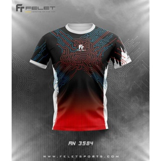 Felet Rn3584 เสื้อยืดกีฬาแบดมินตัน ไฟเบอร์มิเรโค สําหรับทุกเพศ