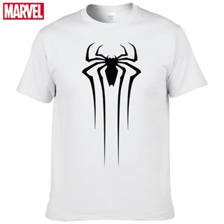 เสื้อยืดแขนสั้นเสื้อยืดผ้าฝ้ายแท้ 100% พิมพ์ลาย Marvel The Avengers Spider Man ระบายอากาศ ใส่สบาย แฟชั่นฤดูร้อน สําหรับผ