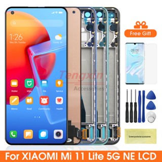 Mi 11 Lite 5G NE หน้าจอ สําหรับ Xiaomi 11 Lite 5G NE 2109119Dg หน้าจอสัมผัสดิจิทัล Lcd พร้อมกรอบ สําหรับ Xiaomi 11 Lite NE 5G