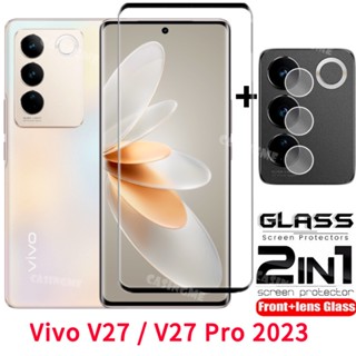 2 in 1 ฟิล์มกระจกนิรภัยกันรอยหน้าจอ เลนส์ด้านหลัง 2023 สําหรับ Vivo V27 5G Vivo V29 V 27 VivoV27 V27Pro V27E 27V Pro 5G 2023