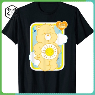 ขายเสื้อยืดไม่ต้องรีด ไม่ต้องรีด Bear ฤดูร้อนMens disney Care Bears Funshine Bear T-Shirt เสื้อยืดแฟชั่นคอกลม สบายๆ ผ้า