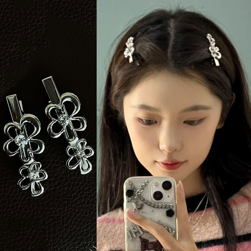 คลิปโลหะหนีบผมหน้าม้า ลายดอกไม้น่ารัก สําหรับเด็กผู้หญิง 1 ชิ้น