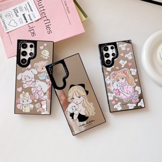 mikko เจ้าหญิง แมว Casetify เคส Samsung Galaxy S23 Ultra S22 Ultra S23 Plus + Case ใหม่ กระจกเงา สี่เหลี่ยม ป้องกันการหล่น ซิลิกาเจล นุ่ม เคส