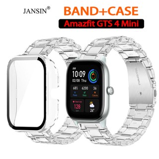 jansin สาย + เคส Amazfit GTS 4 mini clear สาย พร้อมเคสกันกระแทกหน้าปัด สำหรับ Amazfit GTS 4 mini GPS Smart watch สมาร์ทวอทช์