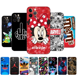 เคสโทรศัพท์มือถือ ซิลิโคนนิ่ม Tpu กันกระแทก ลาย minne น่ารัก สีดํา สําหรับ iphone 12 pro 12 pro MAX