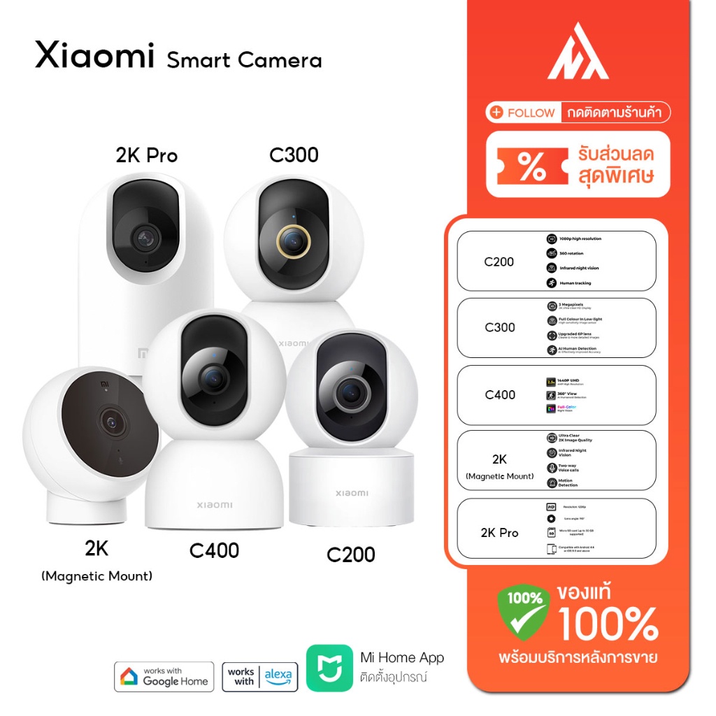 Xiaomi Mi 360° Home Security Camera 2K / 2k Pro / 1080p / 1080p SE  กล้องวงจรปิด Global Ver【รับประกันร้านค้า 1 ปี 】