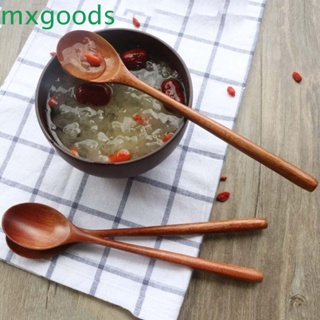 Mxgoods ช้อนไม้ทนทานเป็นมิตรกับสิ่งแวดล้อมบนโต๊ะอาหารรูปไข่ Flatware กวนภาชนะครัว