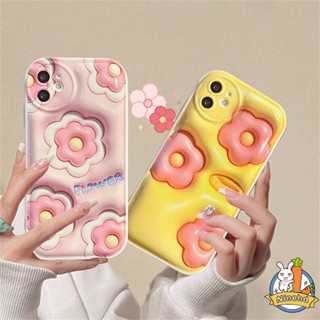 เคสโทรศัพท์มือถือ ลายภาพวาดสีน้ํามัน รูปดอกไม้ 3D สไตล์เกาหลี สําหรับ OPPO A17 A57 A77 A16 A16K A15 A15s A3s A5s A76 A96 A74 A54 A95 A94 A93 A92 A52 A53 A5 A9 F11 F9 Pro Reno 5 8Z 7Z 6Z เคส