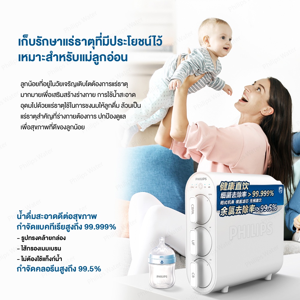 Philips water AUT3234  เครื่องกรองน้ําดื่ม ระบบกรอง 4 ขั้นตอน รับประกัน2ปี - รูปที่ 3