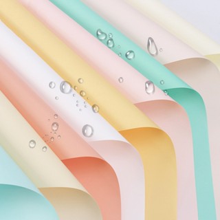 กระดาษห่อของขวัญ ช่อดอกไม้ สีพื้น กันน้ํา 57x57 ซม. 20 ชิ้น