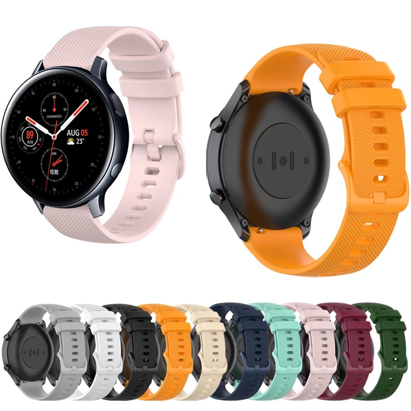 สําหรับ Samsung Galaxy Watch Active 2 40 มม. 44 มม. ซิลิโคน ที่มีสีสัน หัวเข็มขัด สายสมาร์ทวอทช์ สายรัดข้อมือ 20 มม.