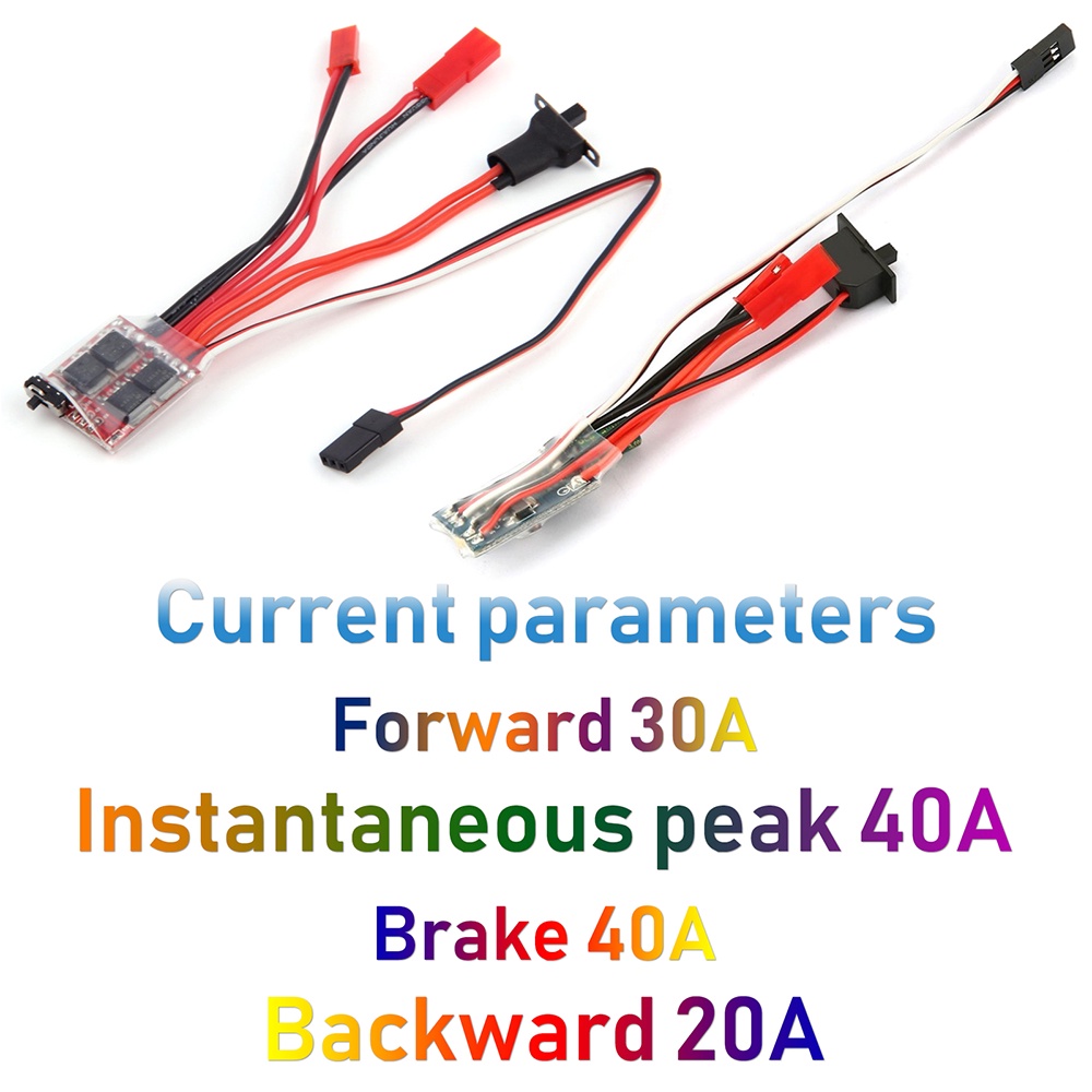 มอเตอร์ไมโคร ESC 20A 30A Brushed ESC พร้อมเบรก สําหรับรถบังคับ Mini 1/16 1/18 1/24 - รูปที่ 3