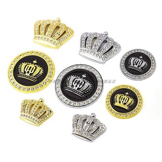 Car Metal Label Modified Diamond Crown Labeling Three-Dimensional 3D Stickers Crown Personality Car Labeling Decorative Sticker Car Body Sticker G6OH