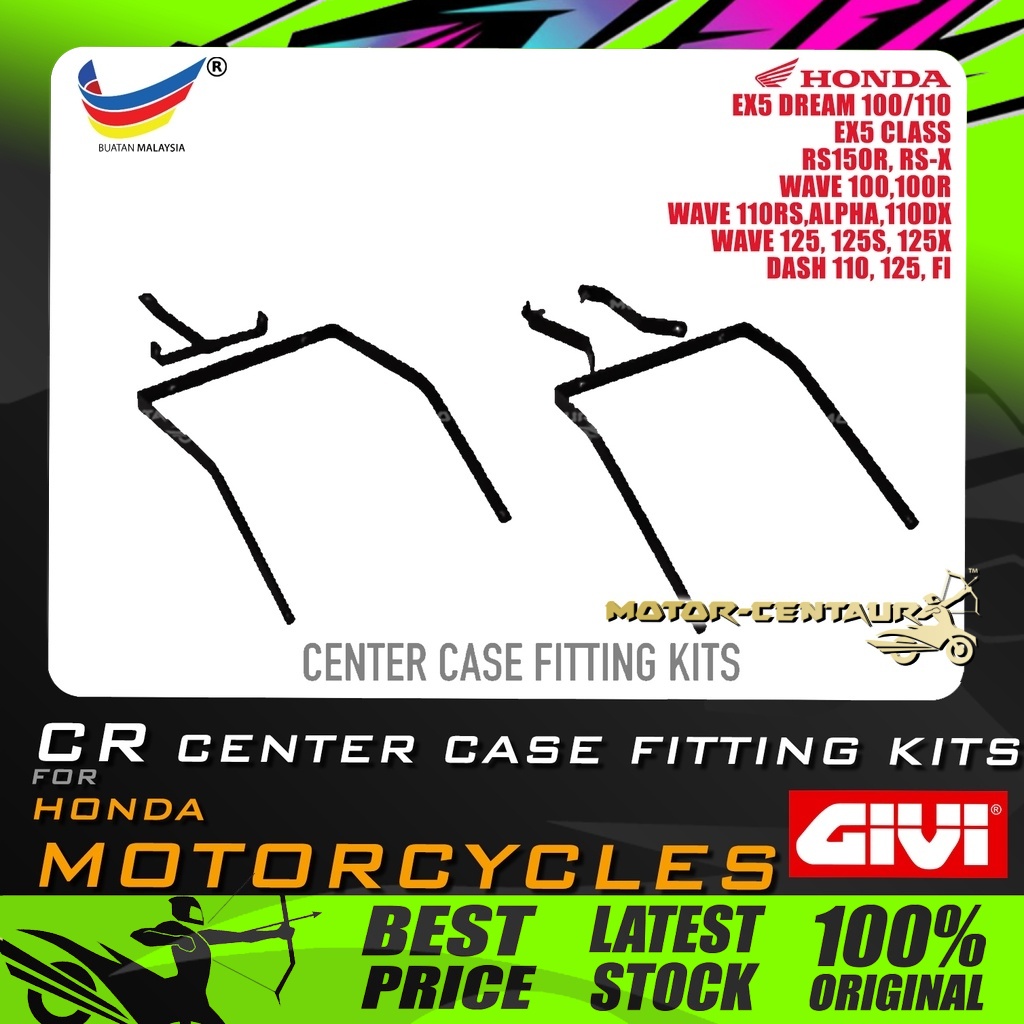 BRACKET PEMASANGAN GIVI CENTRE CASE FITTING KIT CR สําหรับ HONDA RS150R,RS-X,EX5,DREAM,DASH,WAVE 100,100R,110,ALPHA,125 FI