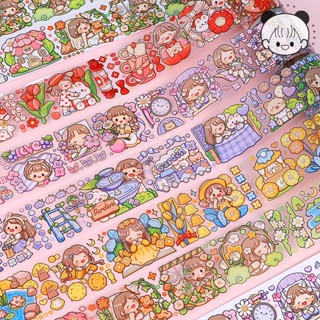 Peach Cartoon Cute Garden Girl Series Tape stickers Diary Scarpbooking DIY Decoration PET Tape