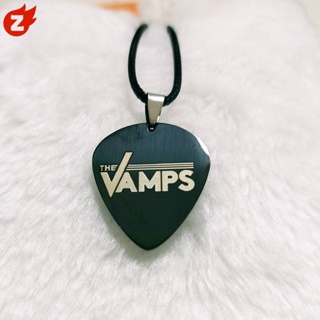The Vamps Guitar Pick Pendant ~1pcs Rope Necklace Stainless Steel Necklace
