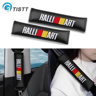 GTISTT สำหรับ Ralliart คาร์บอนไฟเบอร์ ปลอกหุ้มเข็มขัดนิรภัย ที่หุ้มเข็มขัดนิรภัยรถยนต์ ปลอกเข็มขัดนิรภัย ที่หุ้มเข็มขัดนิรภัย รถยนต์อุปกรณ์ภายในรถยนต์ สำหรับ Mitsubishi Mirage G4 Attrage Strada Triton Lancer Xpander Outlander Pajero Montero Sport