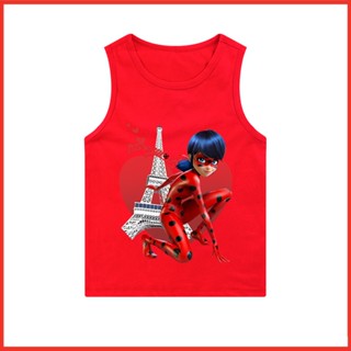 Ladybug เสื้อกล้ามลําลอง แขนกุด แฟชั่นฤดูร้อน สําหรับเด็กผู้ชาย และเด็กผู้หญิง