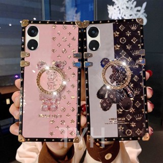 เคสโทรศัพท์มือถือ กันกระแทก ลายการ์ตูนหมี พร้อมแหวนขาตั้ง สําหรับ OPPO Reno 8T reno8t 5G 4G