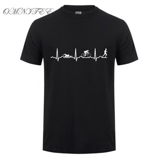 [S-5XL] เสื้อยืดแขนสั้น พิมพ์ลาย Omni Triathlon Heartbeat Love สไตล์คลาสสิก ไม่ซ้ําใคร สําหรับผู้ชาย 968249