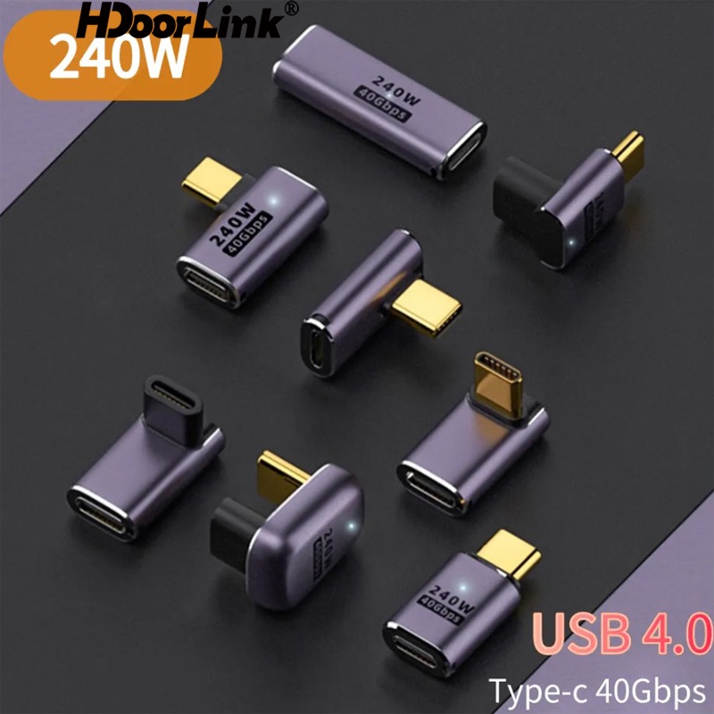 Hdoorlink อะแดปเตอร์เชื่อมต่อ USB4.0 40Gbps Type c เป็น USB c PD3.1 240W 8K 60Hz ชาร์จเร็ว สําหรับ M