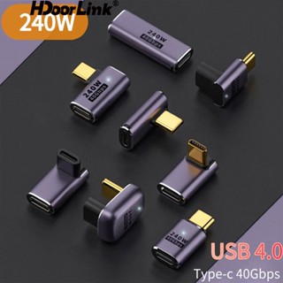 Hdoorlink อะแดปเตอร์เชื่อมต่อ USB4.0 40Gbps Type c เป็น USB c PD3.1 240W 8K 60Hz ชาร์จเร็ว สําหรับ M-a-c-B-o-o-k Pro MPS5 Nintendo Switch