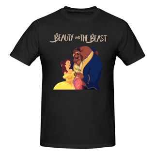 เสื้อยืดแขนสั้น ผ้าฝ้าย พิมพ์ลายอนิเมะ Beauty And The BeastS-5XL