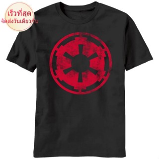 เสื้อยืดผู้ชายแฟชั่น STAR WARS Aging Empire Symbol T-Shirt - Black (Large) men เสื้อ ยืด ผู้ชาย คอกลม โอเวอร์S-5XL