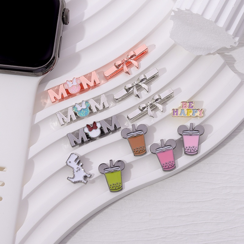 สายนาฬิกาข้อมือ ประดับโบว์ ลายการ์ตูนน่ารัก สําหรับ Iwatch