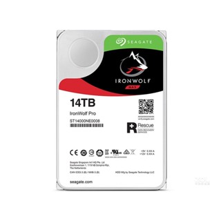 Seagate IronWolf Pro 3.5 14TB HDD (CMR) การกู้คืนข้อมูล พร้อม 256MB 7200rpm ทํางาน 24 ชั่วโมง PC NAS สําหรับเซ็นเซอร์ RV ST14000NE0008