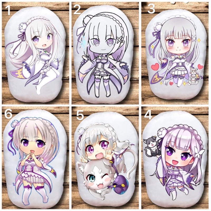 ตุ๊กตาหมี Emilia ราคาถูก Zero Ramem ภาพ 2 ด้าน / หมอนนอน Emilia