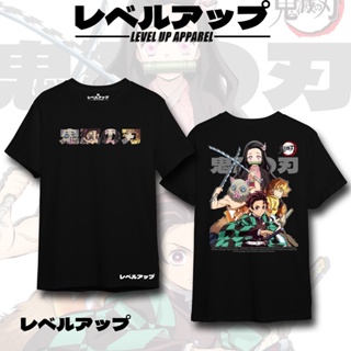 [S-5XL] เสื้ออนิเมะ Demon Slayer Kimetsu ไม่มี Yaiba คู่อะนิเมะเสื้อยืดแขนสั้นผ้าฝ้าย