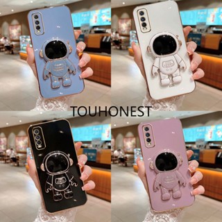 เคส Vivo Y20 เคส Vivo S16 Pro Casing Vivo S16E Cover Vivo Y12 Case Vivo Y15 Cases Vivo Y17 Case Vivo Y21 Case Vivo Y21T Case Vivo Y33S Case Vivo Y91C Case Vivo X90 Pro Plus Case Luxury Cute Silicone 3D Astronaut Stand Phone Case โทรศัพท์มือถือ