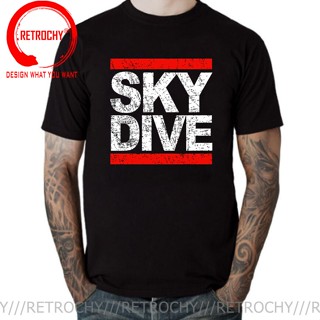 [S-5XL] เสื้อยืด ผ้าฝ้าย พิมพ์ลาย Vinage Distressed Skydiving Skydive สําหรับผู้ชาย