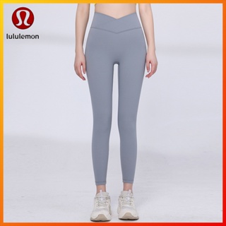 Lululemon กางเกงเลกกิ้ง เอวสูง ผ้ายืด สีนู้ด สําหรับผู้หญิง ใส่เล่นโยคะ K020