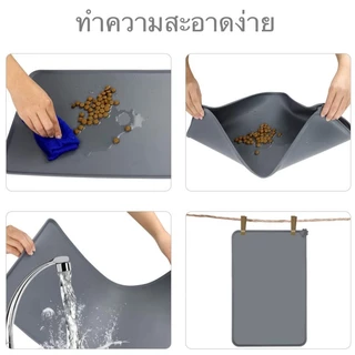 BHQ ซิลิโคนรองชามกันลื่น ผ้ายางรองอาหารหมาแมว ไม่หกเลอะเทอะ แผ่นรองชามอาหารสุนัข