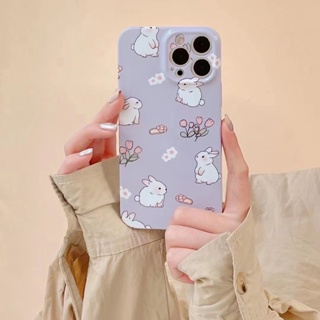 เคสโทรศัพท์มือถือ แบบบางพิเศษ กันกระแทก ลายการ์ตูนกระต่ายน่ารัก สําหรับ iPhone 7 8 Plus SE 2020 XR Xs Max 11 Pro Max 12 Pro Max 13 Pro Max 14 Pro Max 14 Plus